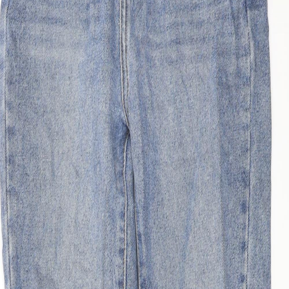 Nasty Gal Womens Blue Cotton Straight Jeans Size 8 L28 in Regular Button