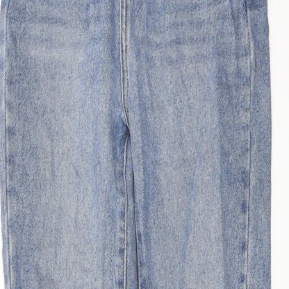 Nasty Gal Womens Blue Cotton Straight Jeans Size 8 L28 in Regular Button