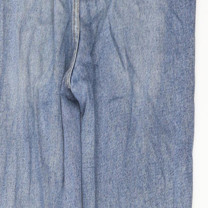 Nasty Gal Womens Blue Cotton Straight Jeans Size 8 L28 in Regular Button