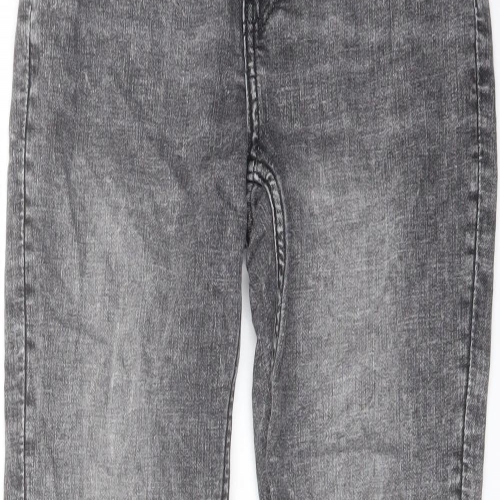 H&, Womens Grey Cotton Skinny Jeans Size 10 L28 in Regular Button