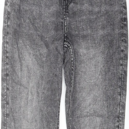 H&, Womens Grey Cotton Skinny Jeans Size 10 L28 in Regular Button
