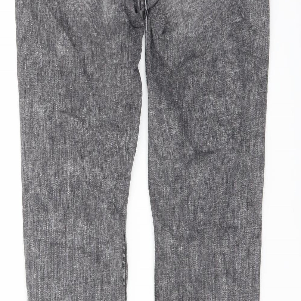 H&, Womens Grey Cotton Skinny Jeans Size 10 L28 in Regular Button