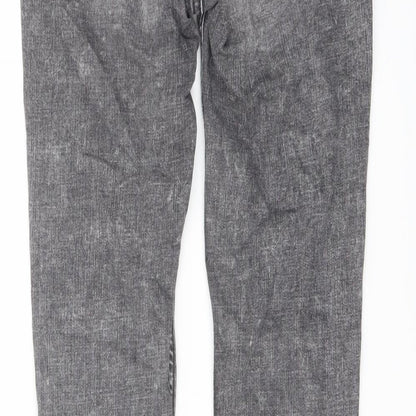 H&, Womens Grey Cotton Skinny Jeans Size 10 L28 in Regular Button