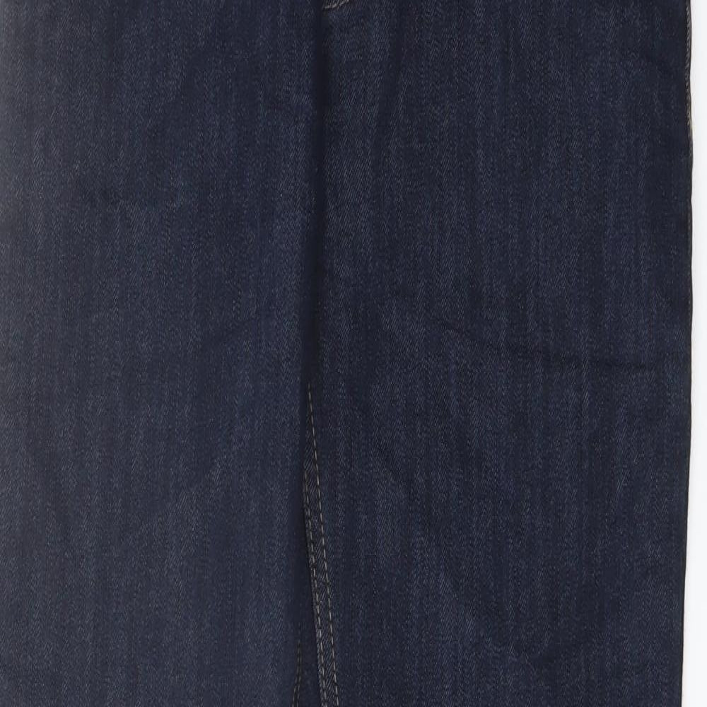 Denim & Co. Mens Blue Cotton Straight Jeans Size 28 in L30 in Regular Button