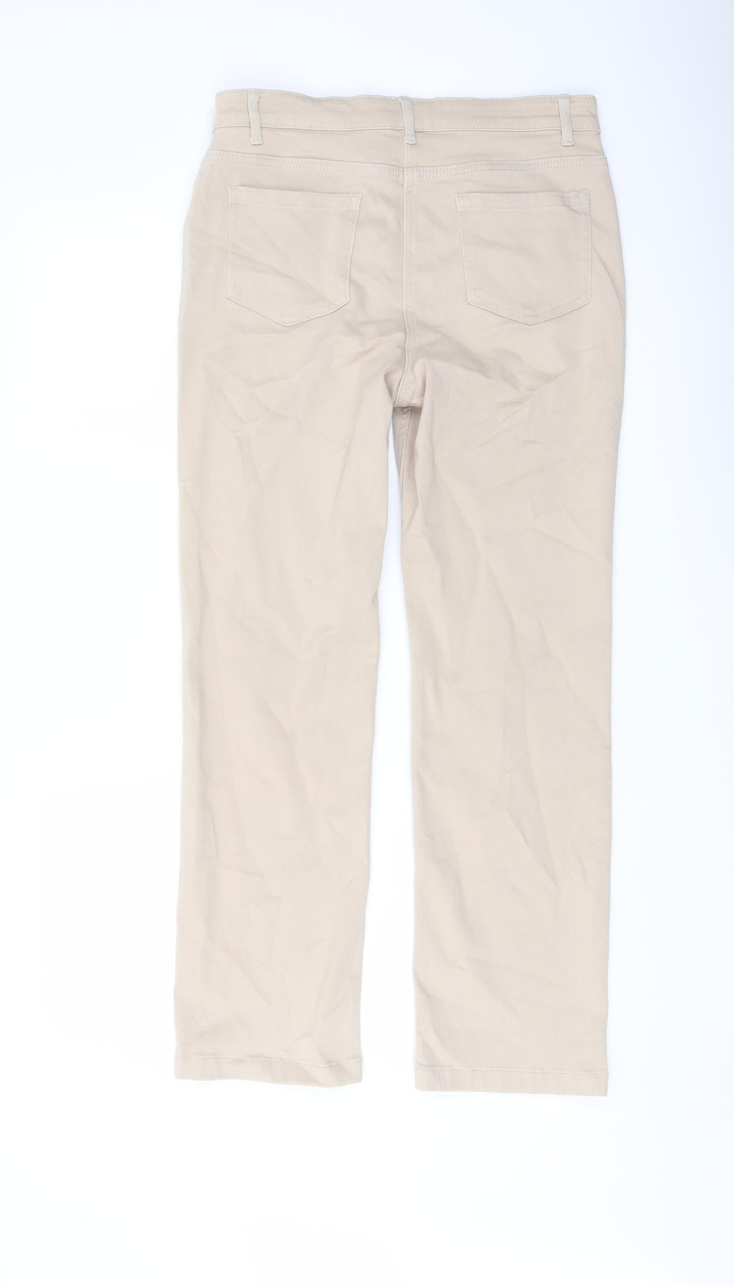 Per Una Womens Beige Cotton Straight Jeans Size 30 in L28 in Regular Button