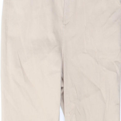 Per Una Womens Beige Cotton Straight Jeans Size 30 in L28 in Regular Button