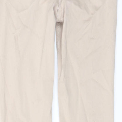 Per Una Womens Beige Cotton Straight Jeans Size 30 in L28 in Regular Button