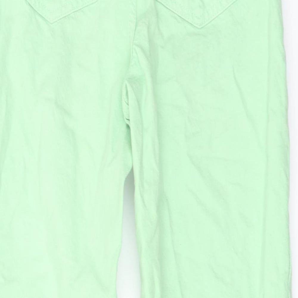 Zara Womens Green Cotton Straight Jeans Size 4 L25 in Regular Button
