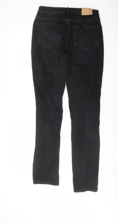 Womens UK Size 10 Zara Regular Fit Straight Black Jeans