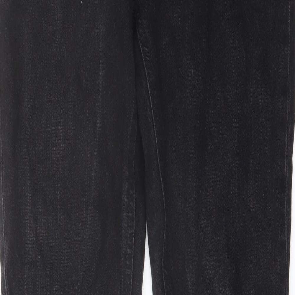 Womens UK Size 10 Zara Regular Fit Straight Black Jeans