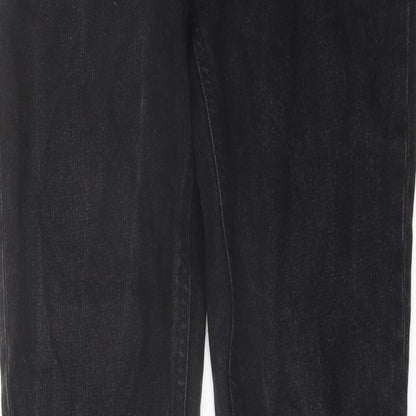 Womens UK Size 10 Zara Regular Fit Straight Black Jeans