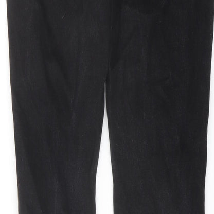 Womens UK Size 10 Zara Regular Fit Straight Black Jeans