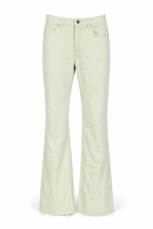 Womens UK Size 6 Bershka Regular Fit Flared Green Jeans