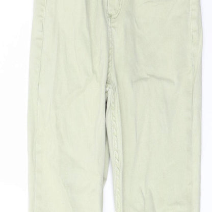 Bershka Womens Green Cotton Flared Jeans Size 6 L27 in Regular Button