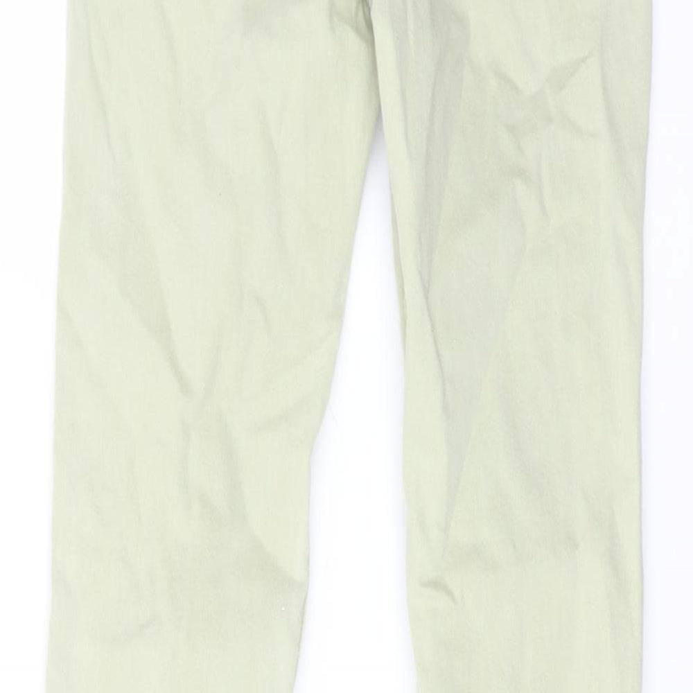 Bershka Womens Green Cotton Flared Jeans Size 6 L27 in Regular Button