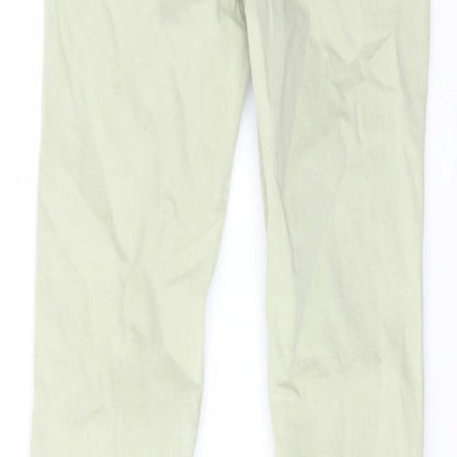 Bershka Womens Green Cotton Flared Jeans Size 6 L27 in Regular Button