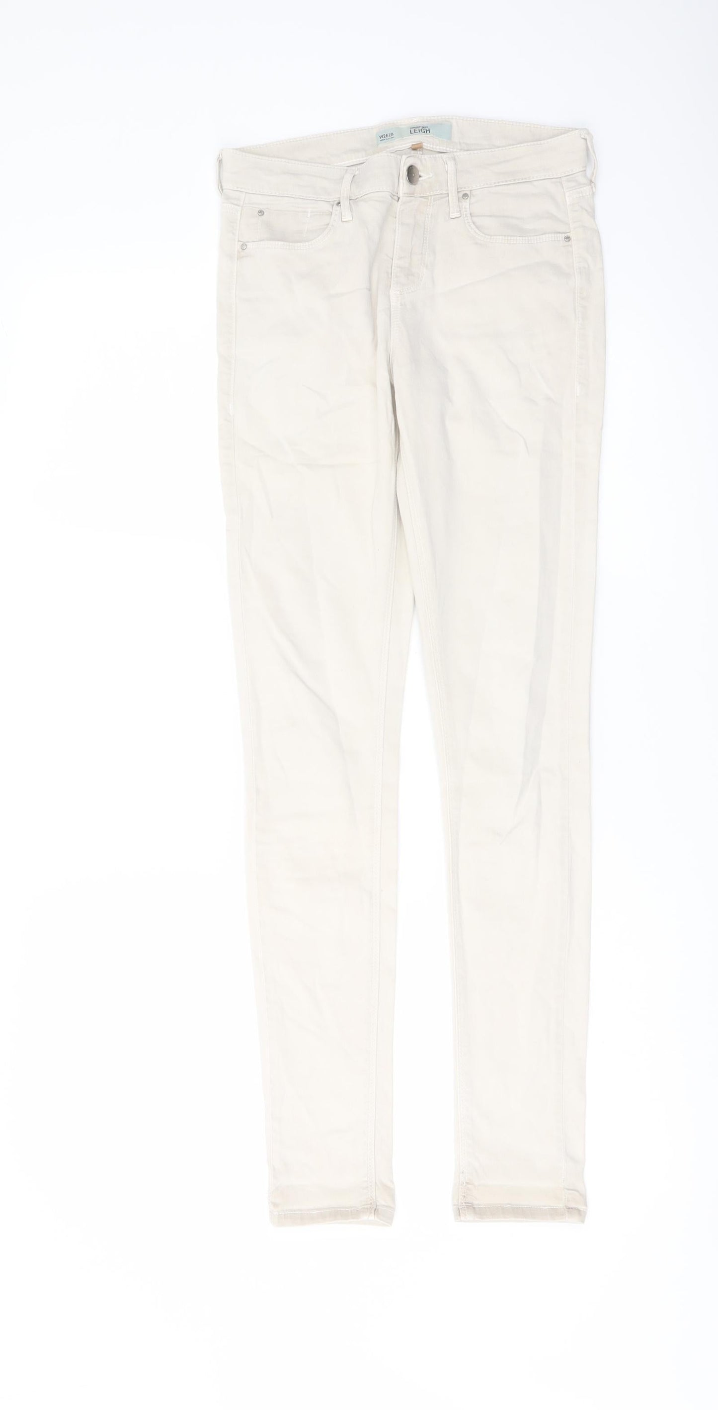 Topshop Womens Beige Cotton Skinny Jeans Size 26 in L29 in Regular Button