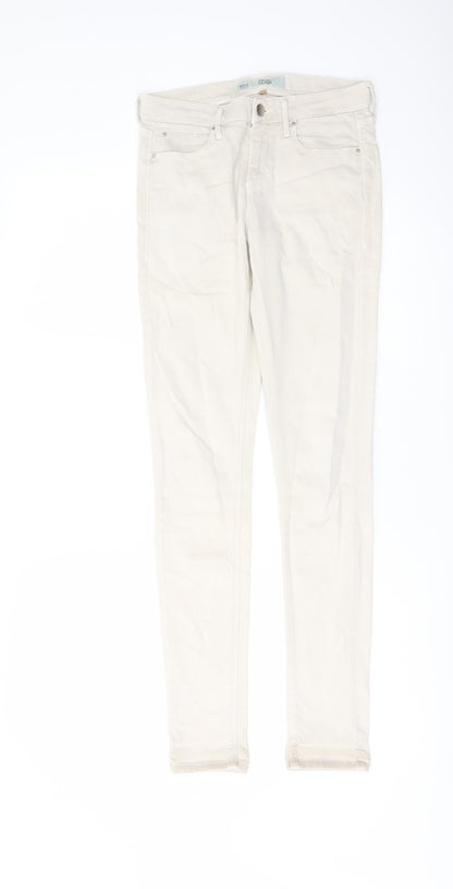 Topshop Womens Beige Cotton Skinny Jeans Size 26 in L29 in Regular Button