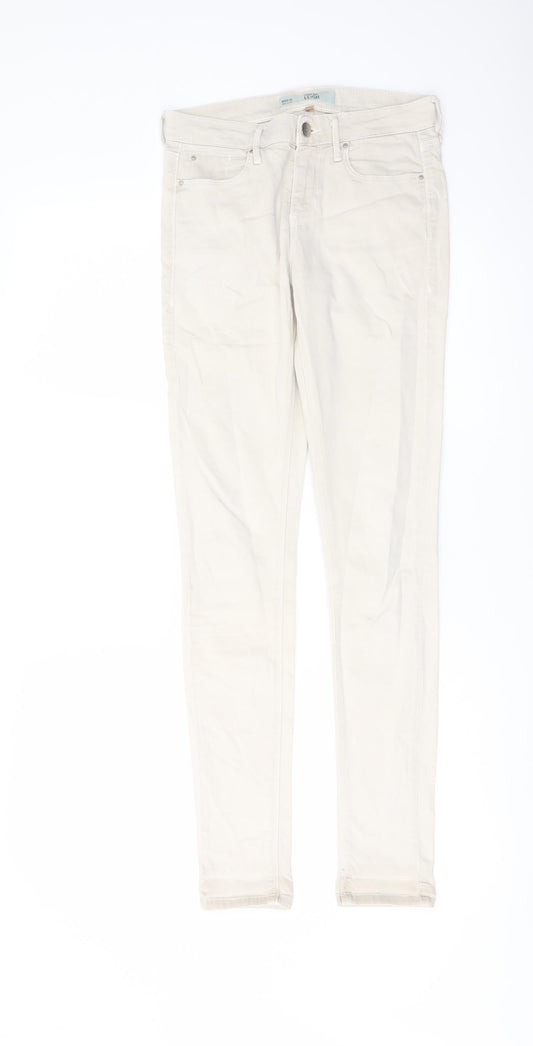 Topshop Womens Beige Cotton Skinny Jeans Size 26 in L29 in Regular Button