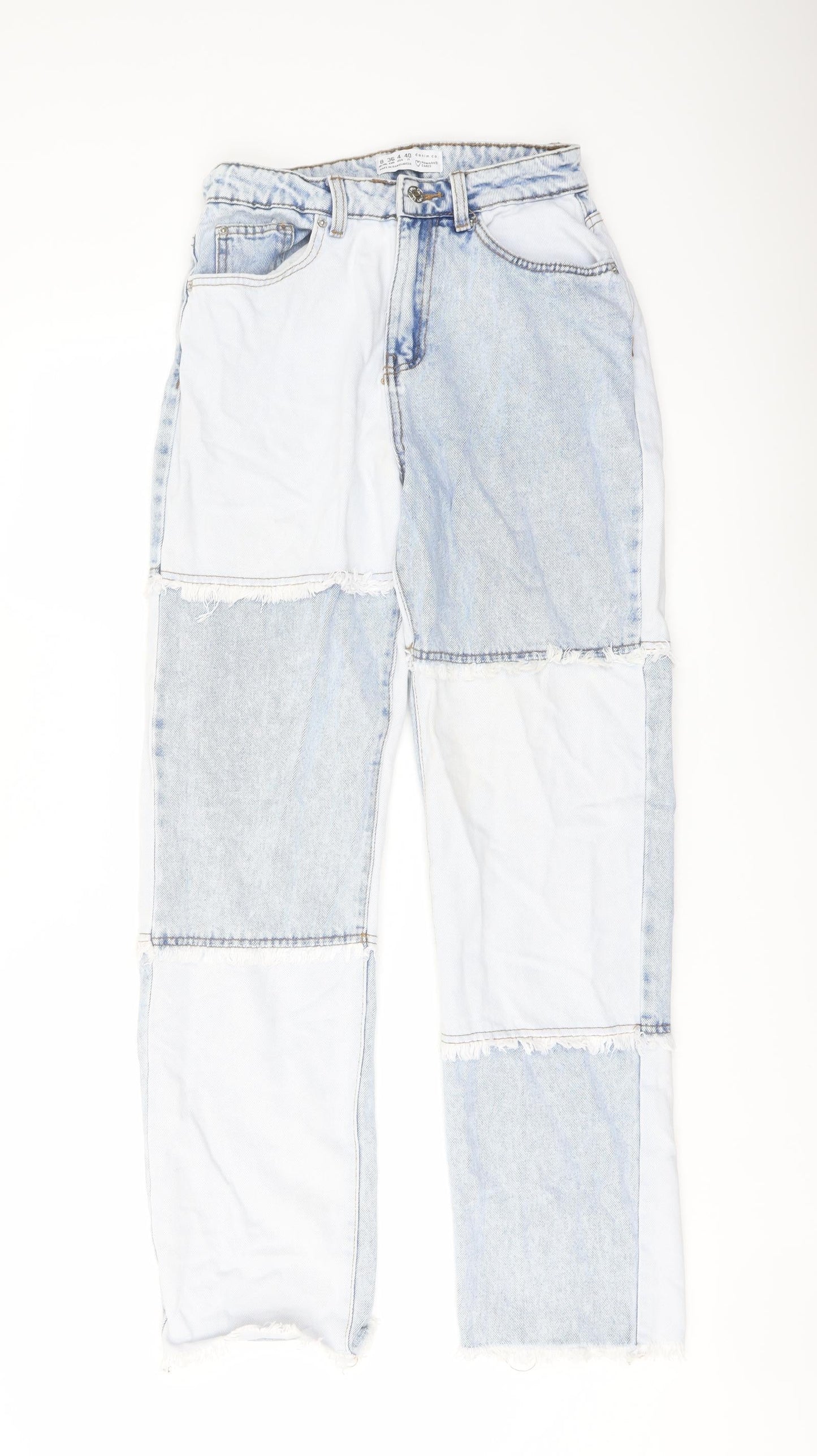 Denim & Co. Womens Blue Cotton Mom Jeans Size 8 L29 in Regular Button