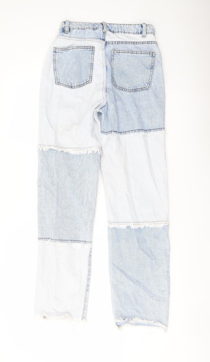 Denim & Co. Womens Blue Cotton Mom Jeans Size 8 L29 in Regular Button