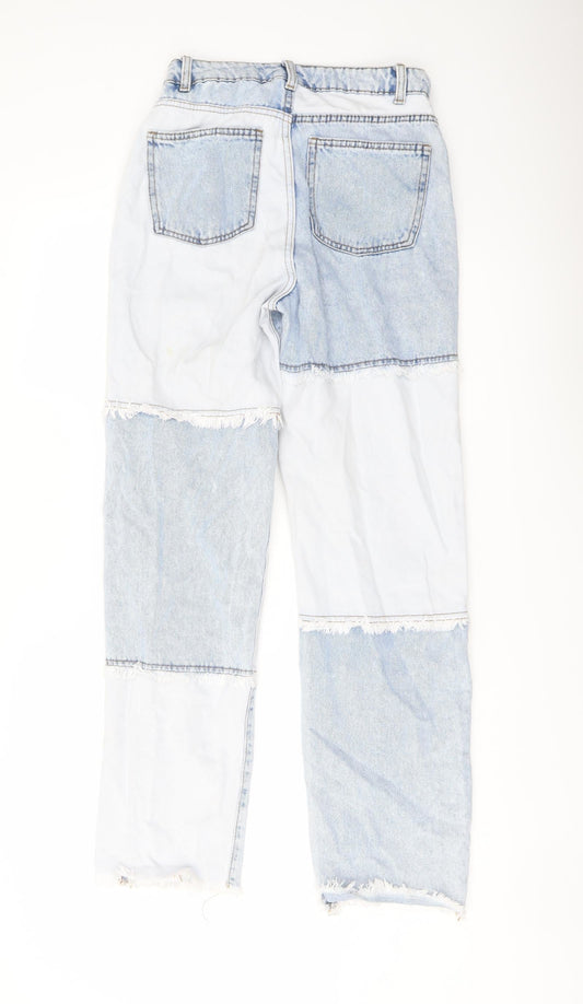 Denim & Co. Womens Blue Cotton Mom Jeans Size 8 L29 in Regular Button