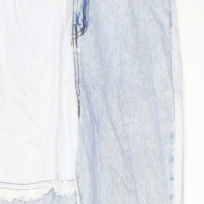 Denim & Co. Womens Blue Cotton Mom Jeans Size 8 L29 in Regular Button