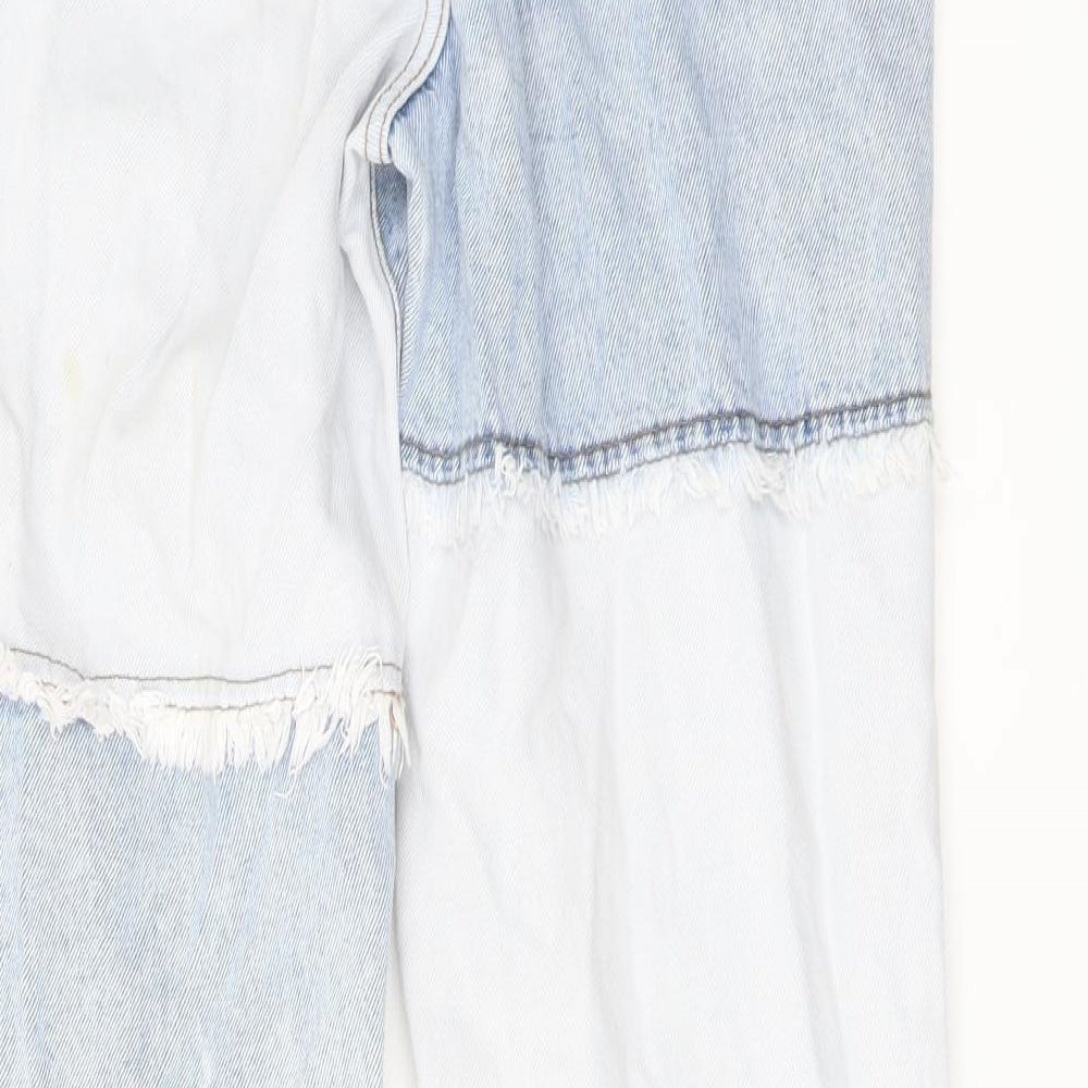 Denim & Co. Womens Blue Cotton Mom Jeans Size 8 L29 in Regular Button