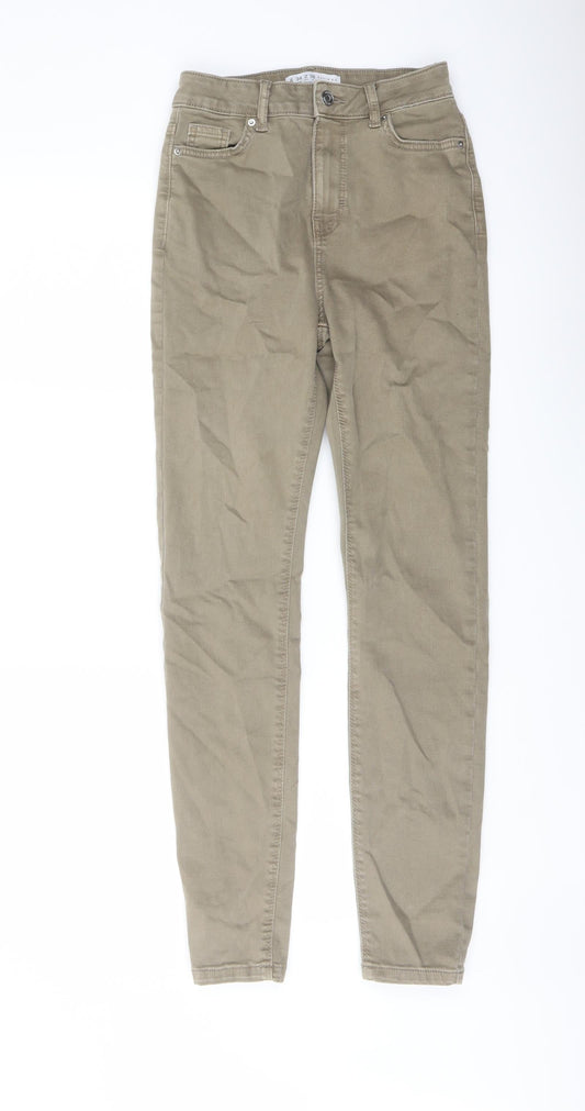 Denim & Co. Womens Green Cotton Skinny Jeans Size 6 L28 in Regular Button