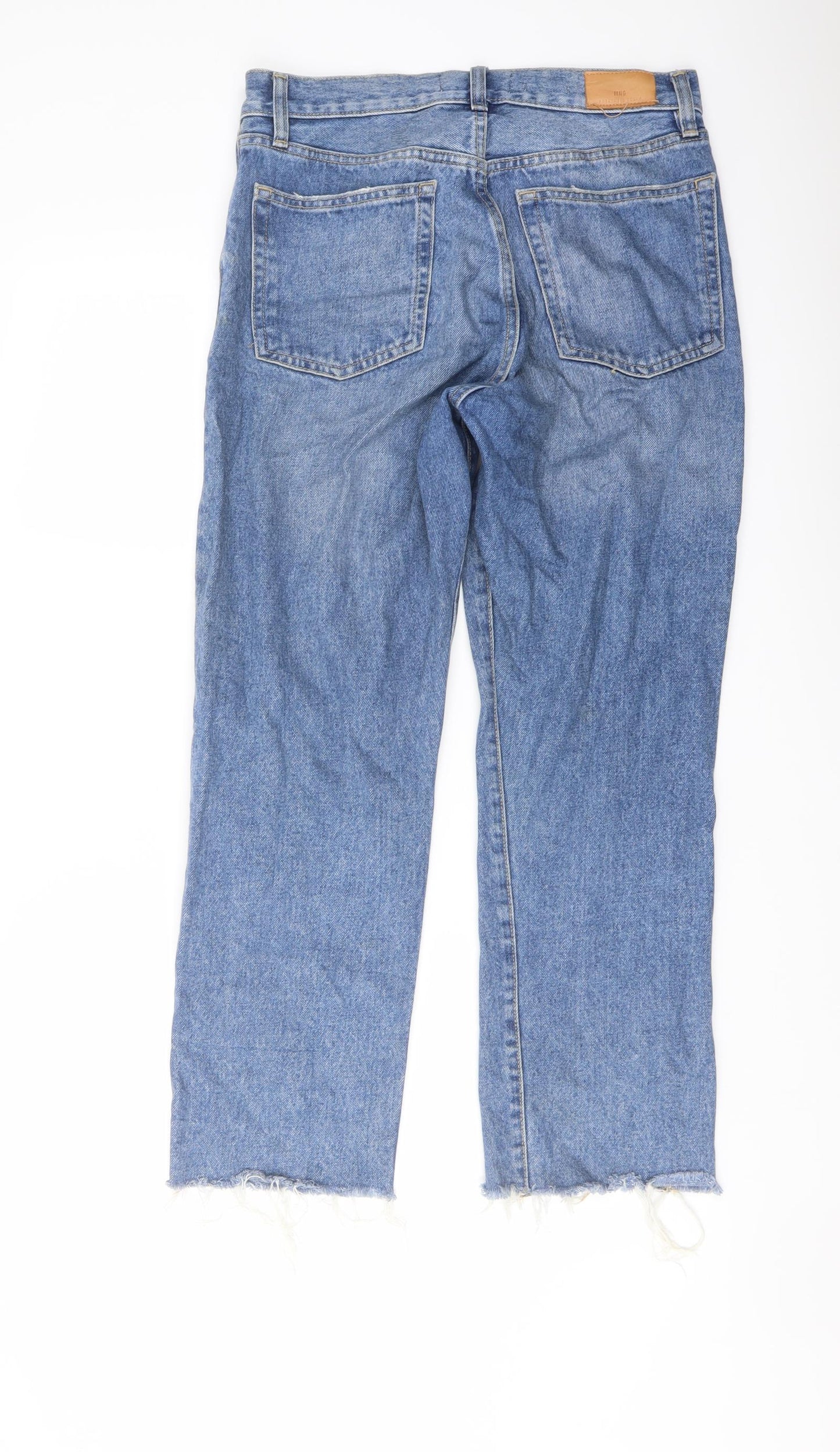 Mnago Womens Blue Cotton Mom Jeans Size 10 L26 in Regular Button