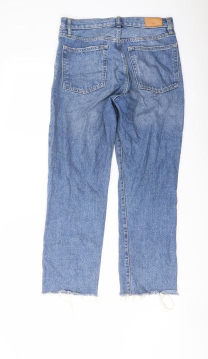 Mnago Womens Blue Cotton Mom Jeans Size 10 L26 in Regular Button