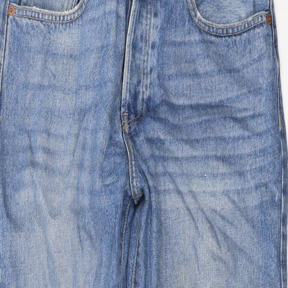 Mnago Womens Blue Cotton Mom Jeans Size 10 L26 in Regular Button
