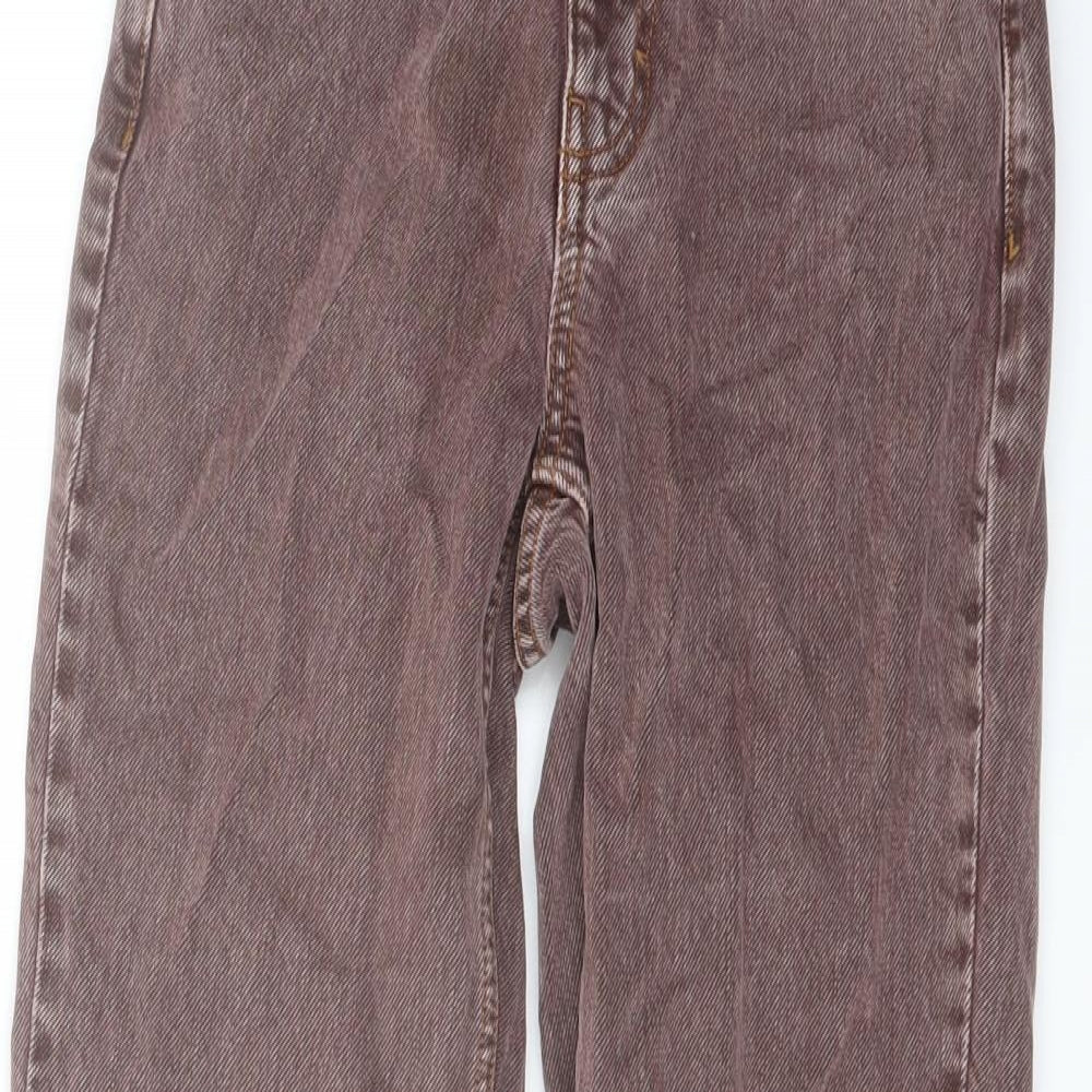 Topshop Womens Pink Cotton Mom Jeans Size 24 in L25 in Regular Button