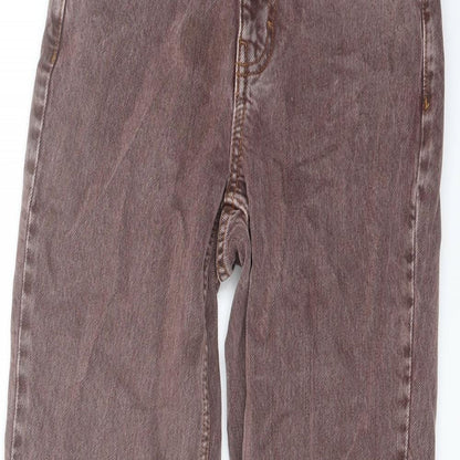 Topshop Womens Pink Cotton Mom Jeans Size 24 in L25 in Regular Button