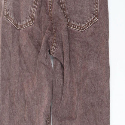 Topshop Womens Pink Cotton Mom Jeans Size 24 in L25 in Regular Button