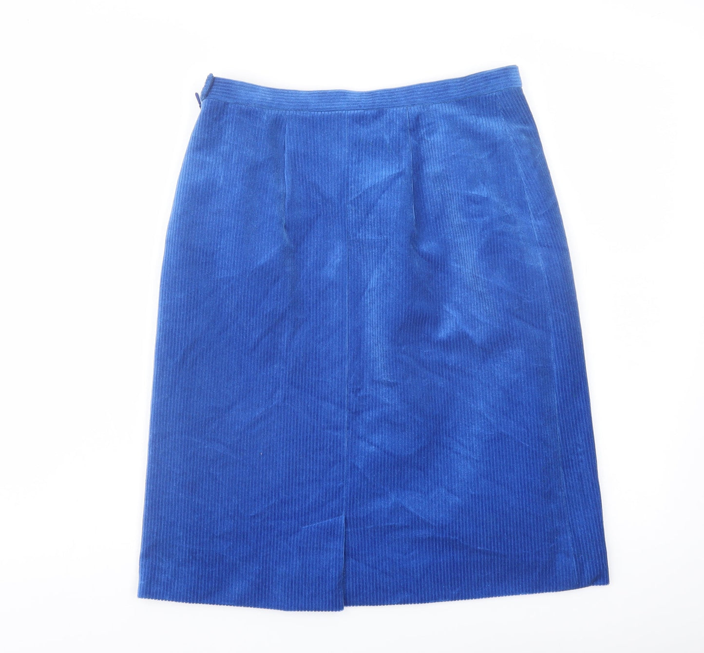 Toddy Womens Blue Cotton A-Line Skirt Size 10 Zip