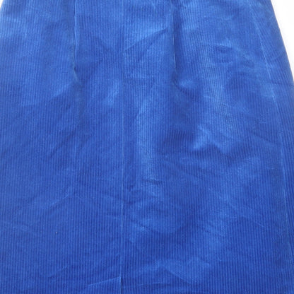 Toddy Womens Blue Cotton A-Line Skirt Size 10 Zip