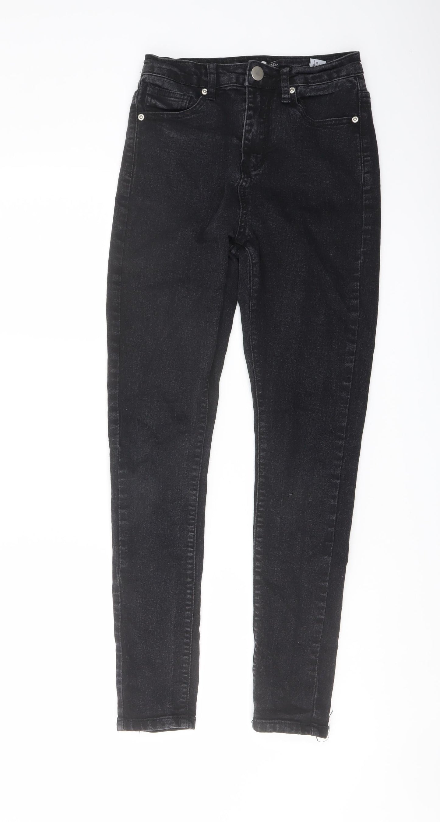 Boohoo Womens Black Cotton Jegging Jeans Size 6 L28 in Regular Button