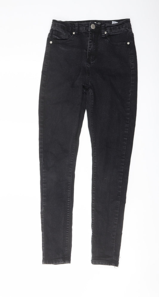 Boohoo Womens Black Cotton Jegging Jeans Size 6 L28 in Regular Button