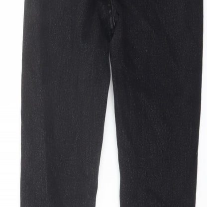 Boohoo Womens Black Cotton Jegging Jeans Size 6 L28 in Regular Button