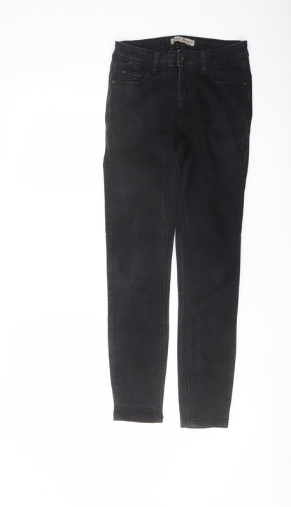 Denim & Co. Womens Black Cotton Skinny Jeans Size 8 L26 in Regular Button
