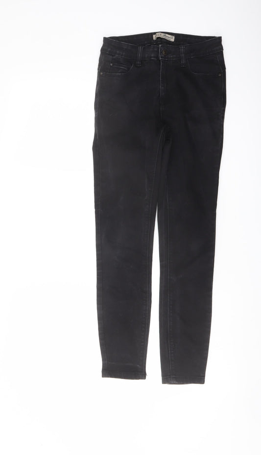 Denim & Co. Womens Black Cotton Skinny Jeans Size 8 L26 in Regular Button