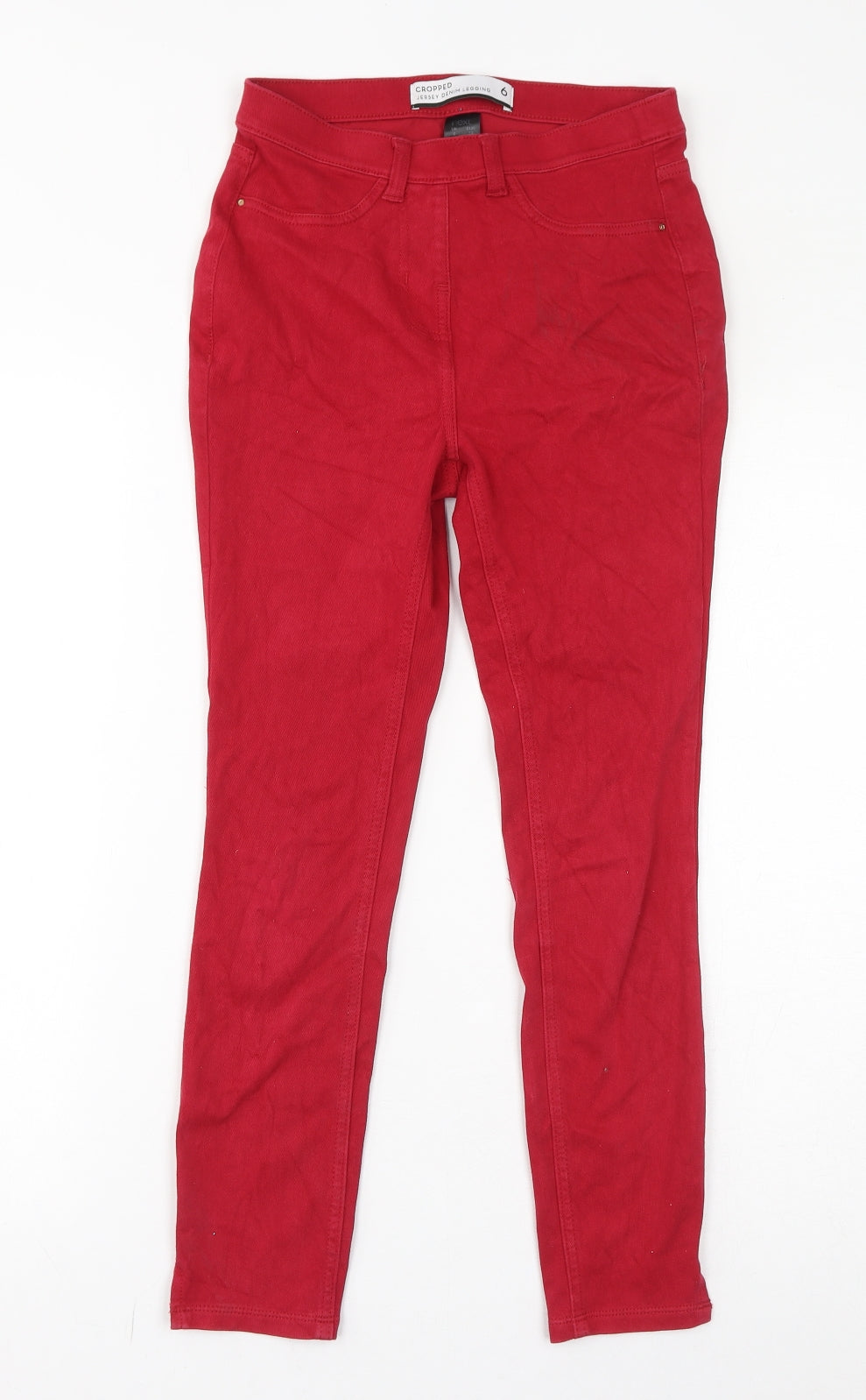 NEXT Womens Red Cotton Jegging Jeans Size 6 L25 in Regular - Cropped