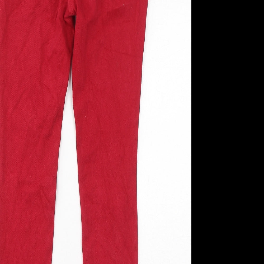NEXT Womens Red Cotton Jegging Jeans Size 6 L25 in Regular - Cropped