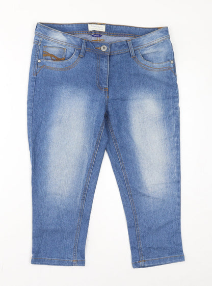 Dnmx Jeans Womens Blue Cotton Cropped Jeans Size 34 in L20 in Regular Zip