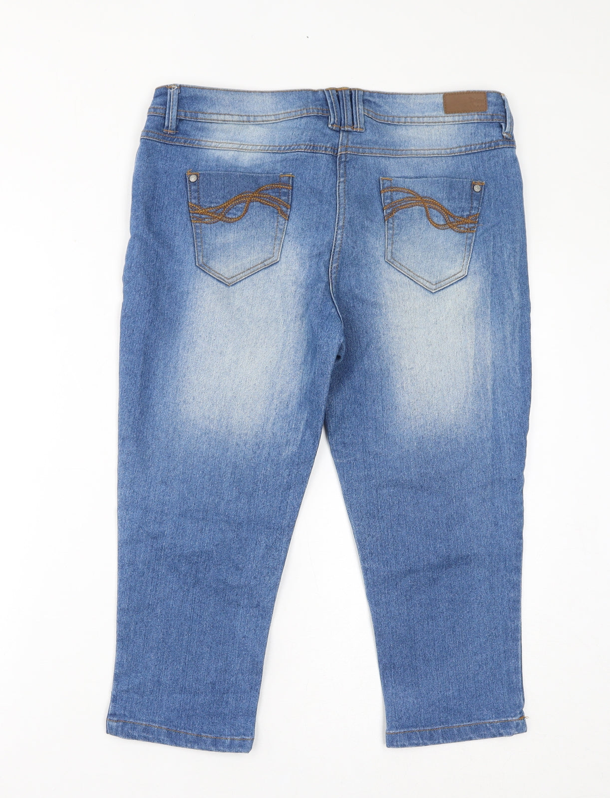 Dnmx Jeans Womens Blue Cotton Cropped Jeans Size 34 in L20 in Regular Zip