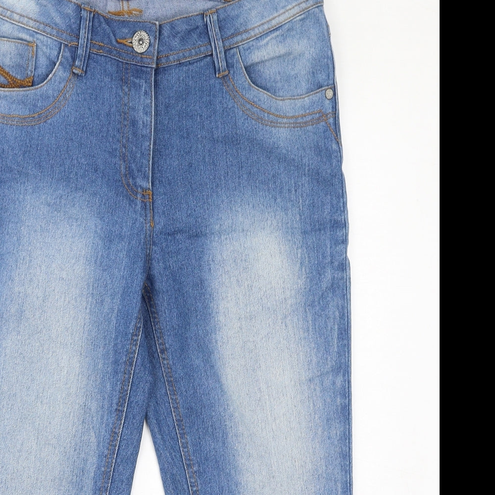 Dnmx Jeans Womens Blue Cotton Cropped Jeans Size 34 in L20 in Regular Zip