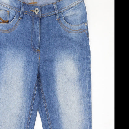Dnmx Jeans Womens Blue Cotton Cropped Jeans Size 34 in L20 in Regular Zip