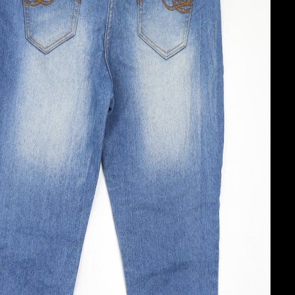 Dnmx Jeans Womens Blue Cotton Cropped Jeans Size 34 in L20 in Regular Zip