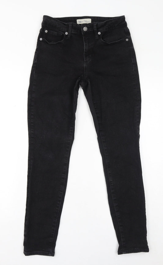 Gap Womens Black Cotton Skinny Jeans Size 28 L28 in Regular Zip